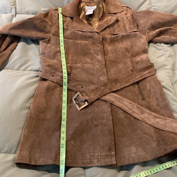 Vintage Bradley Bayou Womens Light Brown Leather Trench Style Coat. Belt/Size M. - Picture 13 of 13